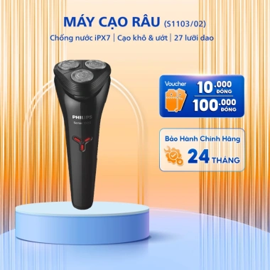 Máy Cạo Râu Du Lịch Cầm Tay Philips S1.103/02 - Êm Ái, Dễ Dàng, Bảo Hành 24 Tháng