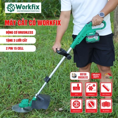 Máy cắt cỏ cầm tay pin WORKFIX WF-GT1.323BL - Lưỡi 250mm, điều chỉnh, 934k