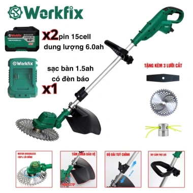 Máy cắt cỏ cầm tay pin WORKFIX WF-GT1.323BL - Lưỡi 250mm, điều chỉnh, 934k 9 Máy cắt cỏ cầm tay pin WORKFIX WF-GT1.323BL - Lưỡi 250mm, điều chỉnh, 934k 9