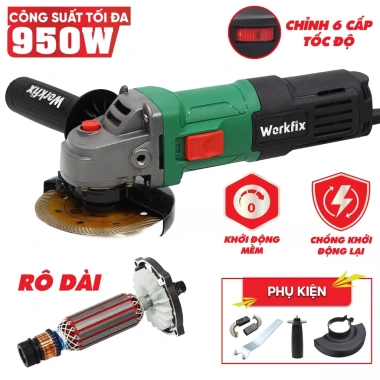 Máy cắt mài góc điện WORKFIX WF-AG100CT 6 tốc độ, khởi động mềm, chống khởi động lại - 539.000₫