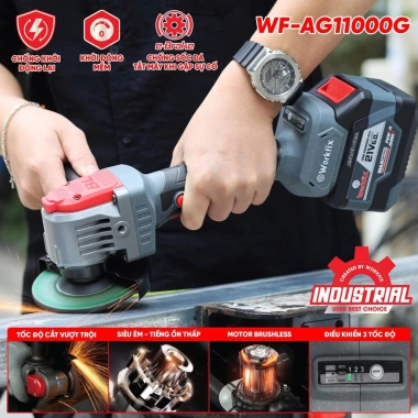 Máy Cắt Mài Pin WORKFIX WF-AG11.000G 3 Tốc Độ, Không Bánh Răng, Chống Sốc Đá - Giá 1.289.000 VNĐ