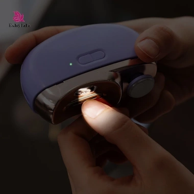 Máy cắt móng tay điện tự động USB sạc lại, đèn LED & mài bóng, phù hợp cho người lớn và bé 4