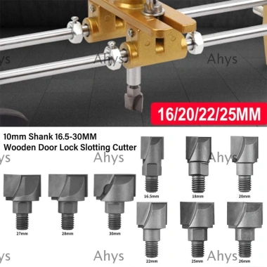 Máy cắt rãnh khóa cửa gỗ AHYS - Thép vonfram CNC, Shank 10mm, Định tuyến sạch đáy 16-30mm, Giá ưu đãi 93.500₫