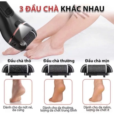 Máy chà gót chân 3 đầu mài 2 chế độ - Tẩy tế bào chết, kèm 10 phụ kiện, 162.000₫ 7
