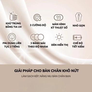 Máy Chà Gót Chân DELADEP Tự Động - Mài Gót Mịn, Tẩy Da Chết, Tặng 3 Đầu Mài - 179.000₫ 5