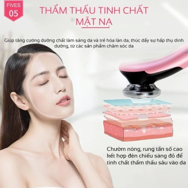 Máy chăm sóc da nóng lạnh đẩy tinh chất trị liệu ánh sáng, làm trẻ hóa da, bảo hành 12 tháng - Giá ưu đãi 629,000₫