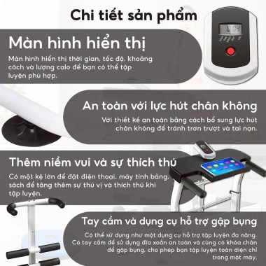 Máy chạy bộ CƠ 5 in 1 SH‑S306 Treadmill 2.021 đa năng, kèm đĩa xoay eo 360 độ - 2.099.000 VND