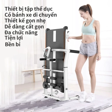 Máy chạy bộ cơ gấp gọn, đệm đi bộ, độ dốc điều chỉnh, Bluetooth, âm nhạc, giá 1.799.000₫