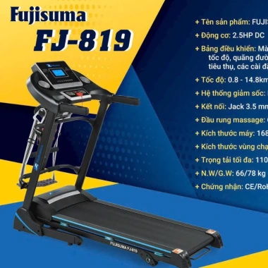 Máy chạy bộ đa năng gấp gọn FJ819 3.5HP tốc độ 14.8km/h nâng dốc 3 cấp giá ưu đãi 9.025.000 VND 10