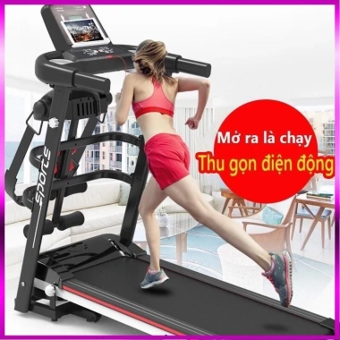 Máy chạy bộ điện đa năng A7S 3.0HP - Đai massage, tạ tay, bảo hành 5 năm, video, hình thật - Giá 5.35 triệu