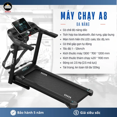 Máy chạy bộ điện FUJIKO A6 nhỏ gọn, gấp gọn, điều chỉnh tốc độ - Giá 2,260,000₫ 8