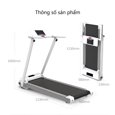 Máy chạy bộ điện mới gọn nhẹ gia dụng, gấp gọn, yên tĩnh, phát nhạc, bảo hành 2