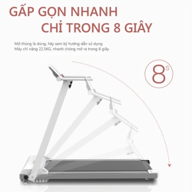 Máy chạy bộ điện mới gọn nhẹ gia dụng, gấp gọn, yên tĩnh, phát nhạc, bảo hành 3