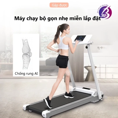 Máy chạy bộ điện mới gọn nhẹ gia dụng, gấp gọn, yên tĩnh, phát nhạc, bảo hành 7