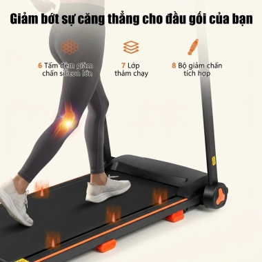 Máy chạy bộ gập gọn Bluetooth, độ dốc, tốc độ 14km/h, cho gia đình - 4,1 triệu