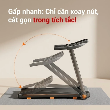 Máy chạy bộ gập gọn Bluetooth, độ dốc, tốc độ 14km/h, cho gia đình - 4,1 triệu