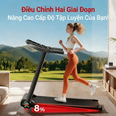 Máy chạy bộ gập gọn Bluetooth, độ dốc, tốc độ 14km/h, cho gia đình - 4,1 triệu
