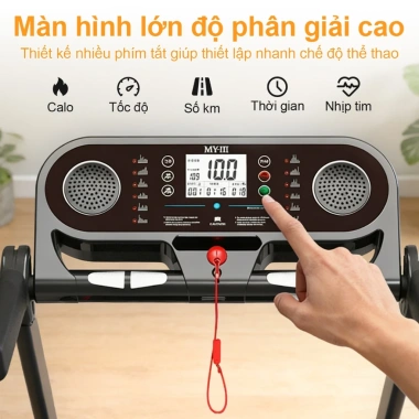 Máy chạy bộ gập gọn gia đình, Bluetooth âm nhạc, giảm chấn, chống ồn, độ dốc điều chỉnh - 4,600,000₫