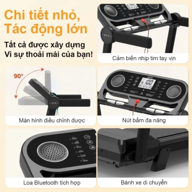 Máy chạy bộ gập gọn gia đình, Bluetooth âm nhạc, giảm chấn, chống ồn, độ dốc điều chỉnh - 4,600,000₫ 4 Máy chạy bộ gập gọn gia đình, Bluetooth âm nhạc, giảm chấn, chống ồn, độ dốc điều chỉnh - 4,600,000₫ 4