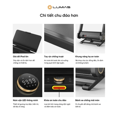 Máy chạy bộ gấp gọn Lumias X26 chịu tải 120kg, tốc độ 15km/h, độ dốc 7, giá ưu đãi 13,990,000₫