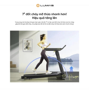 Máy chạy bộ gấp gọn Lumias X26 chịu tải 120kg, tốc độ 15km/h, độ dốc 7, giá ưu đãi 13,990,000₫