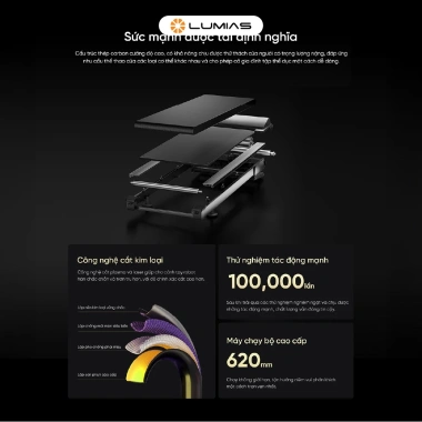 Máy chạy bộ gấp gọn Lumias X26 chịu tải 120kg, tốc độ 15km/h, độ dốc 7, giá ưu đãi 13,990,000₫
