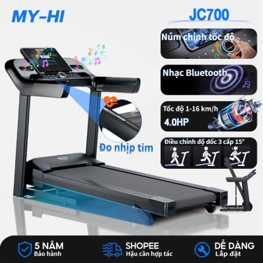 Máy chạy bộ gấp gọn tại nhà 1‑14km/h, 0‑12°, giảm chấn giảm ồn, giá đỡ điện thoại, điều khiển từ xa - chỉ 5,6 triệu