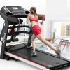 Máy chạy bộ gấp gọn tại nhà, băng tải 5 lớp, tốc độ 14km/h, kèm dây đai massage bụng