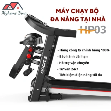 Máy chạy bộ gấp gọn tại nhà, băng tải 5 lớp, tốc độ 14km/h, kèm dây đai massage bụng