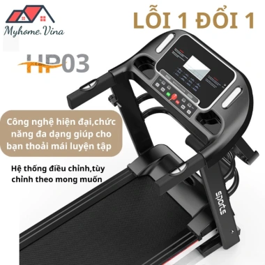 Máy chạy bộ gấp gọn tại nhà, băng tải 5 lớp, tốc độ 14km/h, kèm dây đai massage bụng