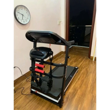 Máy chạy bộ gấp gọn tại nhà, băng tải 5 lớp, tốc độ 14km/h, kèm dây đai massage bụng