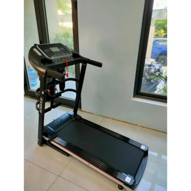 Máy chạy bộ gấp gọn tại nhà, băng tải 5 lớp, tốc độ 14km/h, kèm dây đai massage bụng