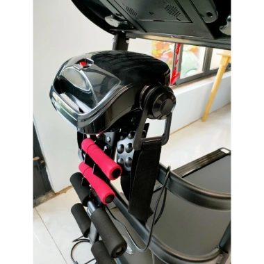 Máy chạy bộ gấp gọn tại nhà, băng tải 5 lớp, tốc độ 14km/h, kèm dây đai massage bụng