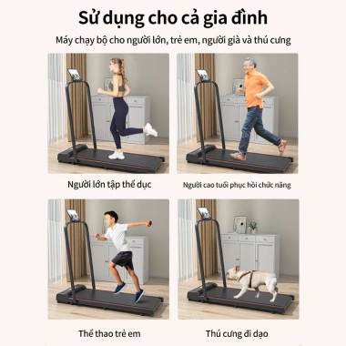Máy chạy bộ gia dụng băng EVA chống rung, thiết kế nhỏ gọn không tay cầm, bảo hành dài hạn