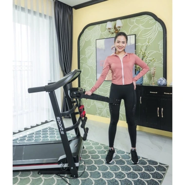 Máy chạy bộ Hapo HP03 gấp gọn, đai massage, tạ tay, chịu tải 120kg - 7.9 triệu