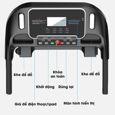 Máy chạy bộ Hapo HP03 gấp gọn, đai massage, tạ tay, chịu tải 120kg - 7.9 triệu