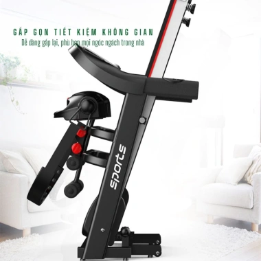 Máy chạy bộ Hapo HP03 gấp gọn, đai massage, tạ tay, chịu tải 120kg - 7.9 triệu