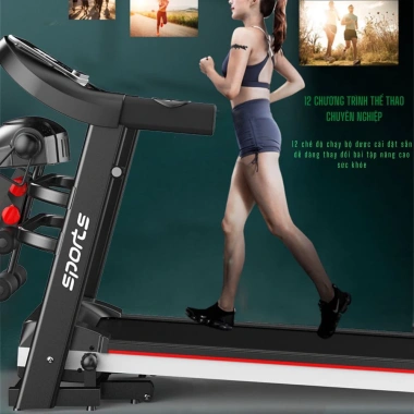Máy chạy bộ Hapo HP03 gấp gọn, đai massage, tạ tay, chịu tải 120kg - 7.9 triệu