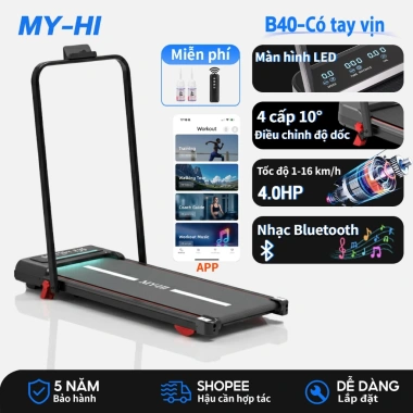 Máy chạy bộ mini gấp gọn đa năng, điều chỉnh độ dốc, máy tập thể dục tại nhà - Giá chỉ 2.29 triệu