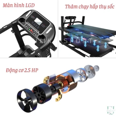 Máy chạy bộ OSAKY A7AB đa năng, gấp gọn, đai rung - giá ưu đãi, video, ảnh thật