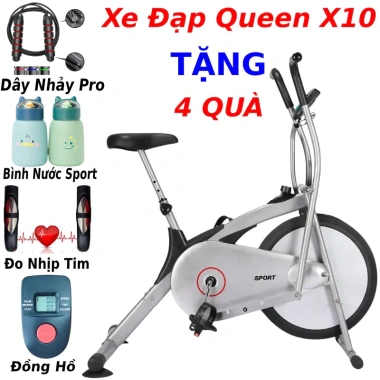 Máy chạy bộ xe đạp Queen Sport X9 X10 - Đo nhịp tim, bình nước, giá 2.800.000VND