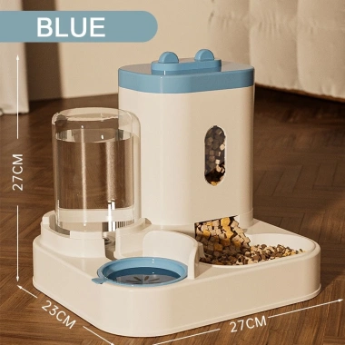 Máy cho ăn mèo tự động 2 trong 1, bình nước 1L+2.3L, chống kẹt, dễ vệ sinh, nhựa PP an toàn 9
