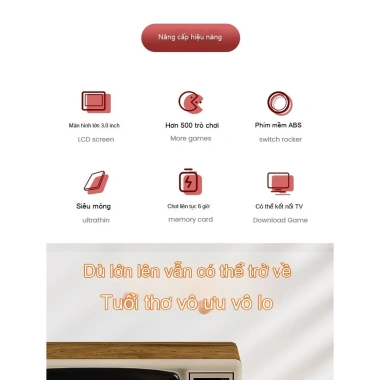 Máy chơi game cầm tay G5 - 500 trò chơi, 2 người chơi, pin sạc, giá ưu đãi 168.555đ