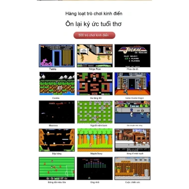 Máy chơi game cầm tay G5 - 500 trò chơi, 2 người chơi, pin sạc, giá ưu đãi 168.555đ
