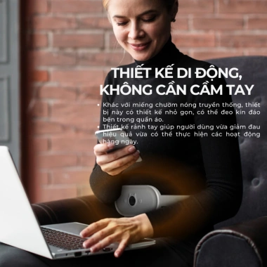 Máy Chườm Bụng Wisezen - Đai Mát Xa Massage Giảm Đau Làm Ấm Quà Tặng Vợ 189k