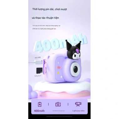 Máy chụp ảnh & quay video Sanrio K70 HD 1.080, tặng thẻ nhớ, hình Kuromi Hello Kitty dễ thương - JA Official