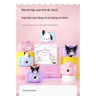 Máy chụp ảnh & quay video Sanrio K70 HD 1.080, tặng thẻ nhớ, hình Kuromi Hello Kitty dễ thương - JA Official