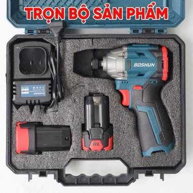 Máy chuyên vít búa pin BOSHUN BS-SD150BL 150Nm 4 cell 16.8V 3 tốc độ 753.000₫ 9