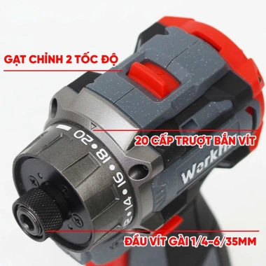 Máy chuyên vít cấp trượt WORKFIX WF-VT55PRO 55Nm, bắn vít & khoan, gọn nhẹ không chổi than - Giá chỉ 698.000₫ 7