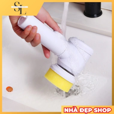 Máy cọ rửa điện đa năng 5IN1 không dây, 5 đầu thay thế, chà bếp, kính, chén bát, 99.000đ 6